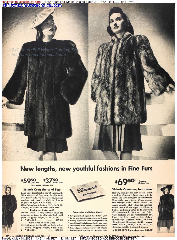 1942 Sears Fall Winter Catalog, Page 33