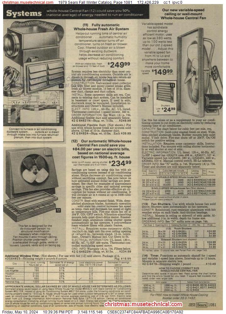 1979 Sears Fall Winter Catalog, Page 1081