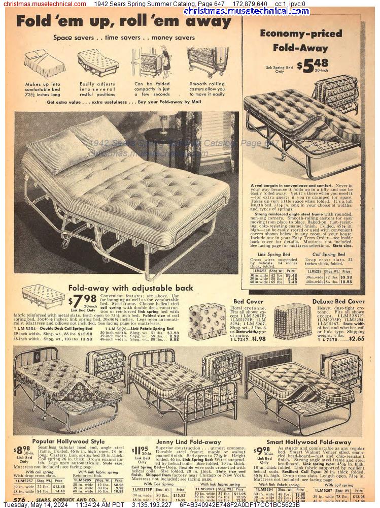 1942 Sears Spring Summer Catalog, Page 647