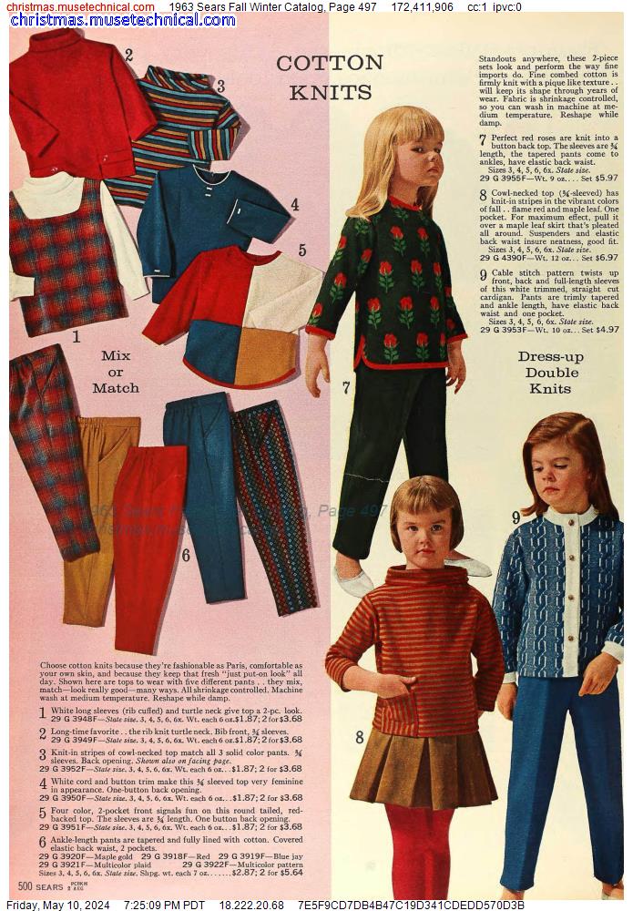 1963 Sears Fall Winter Catalog, Page 497