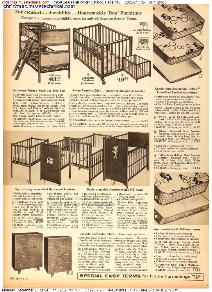 1958 Sears Fall Winter Catalog, Page 746