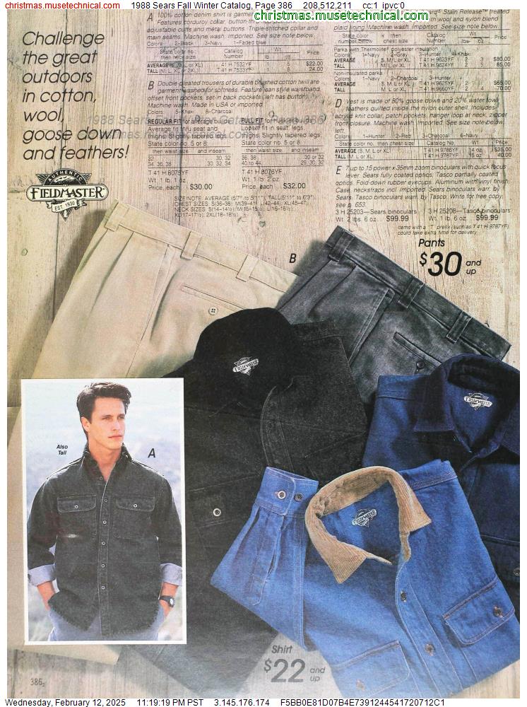 1988 Sears Fall Winter Catalog, Page 386