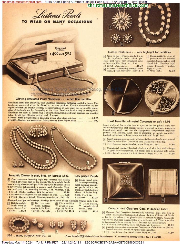 1946 Sears Spring Summer Catalog, Page 630