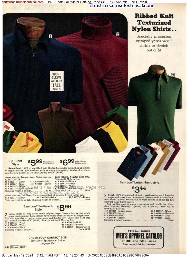 1973 Sears Fall Winter Catalog, Page 442