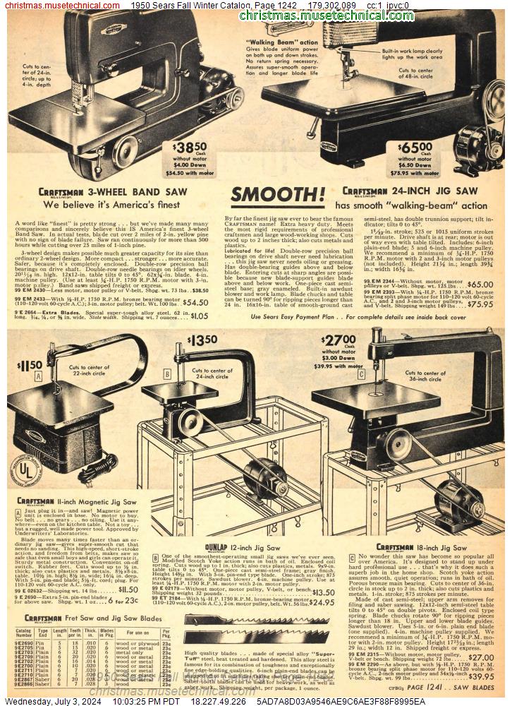 1950 Sears Fall Winter Catalog, Page 1242