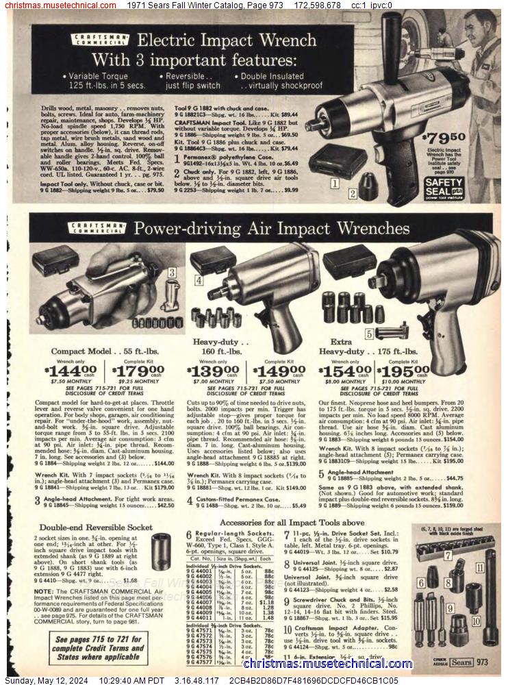 1971 Sears Fall Winter Catalog, Page 973