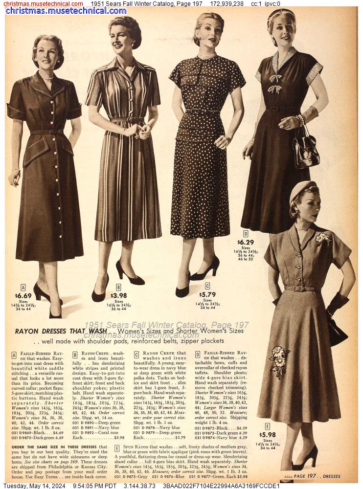 1951 Sears Fall Winter Catalog, Page 197