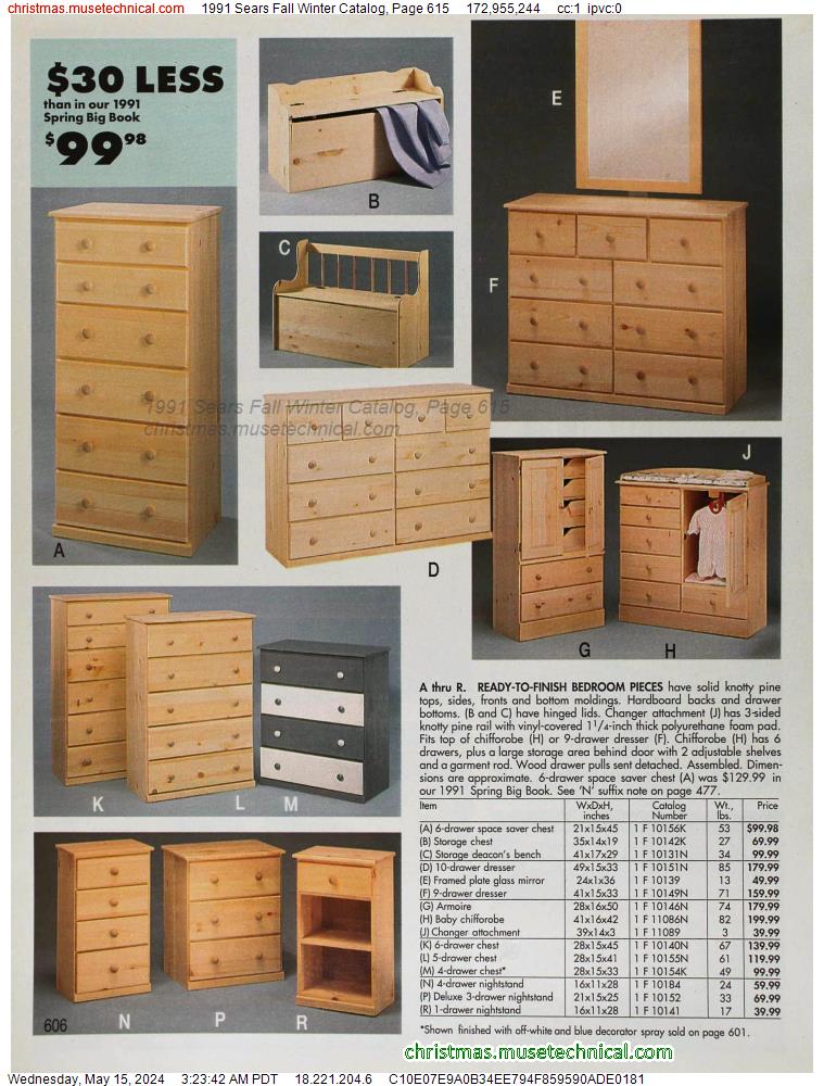 1991 Sears Fall Winter Catalog, Page 615
