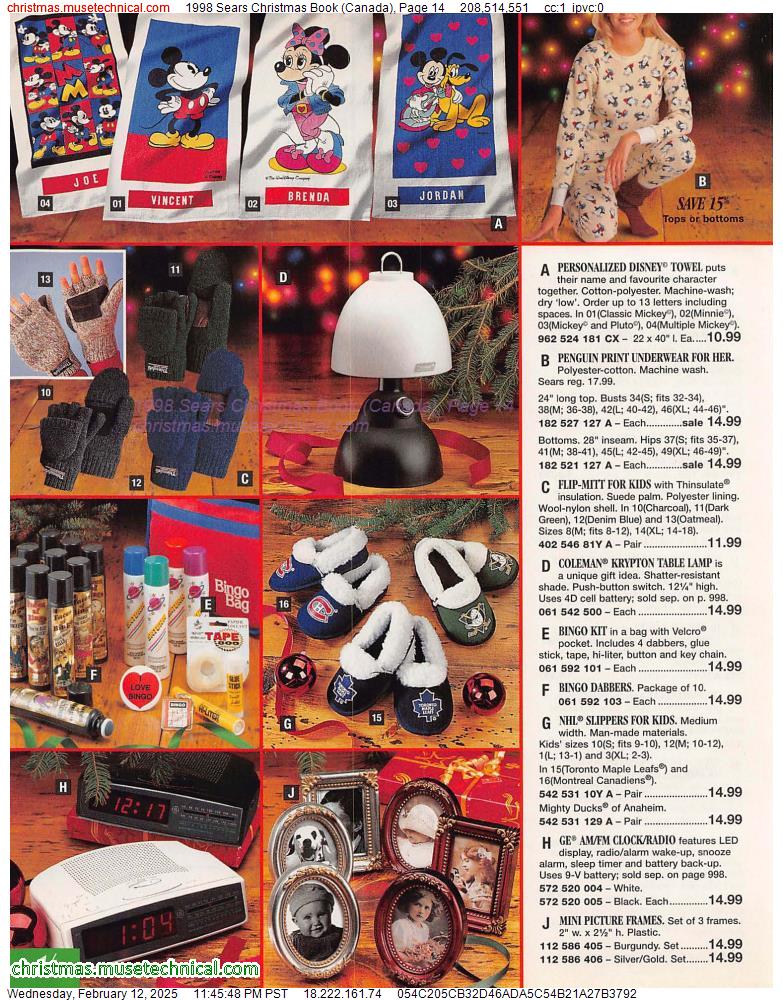 1998 Sears Christmas Book (Canada), Page 14