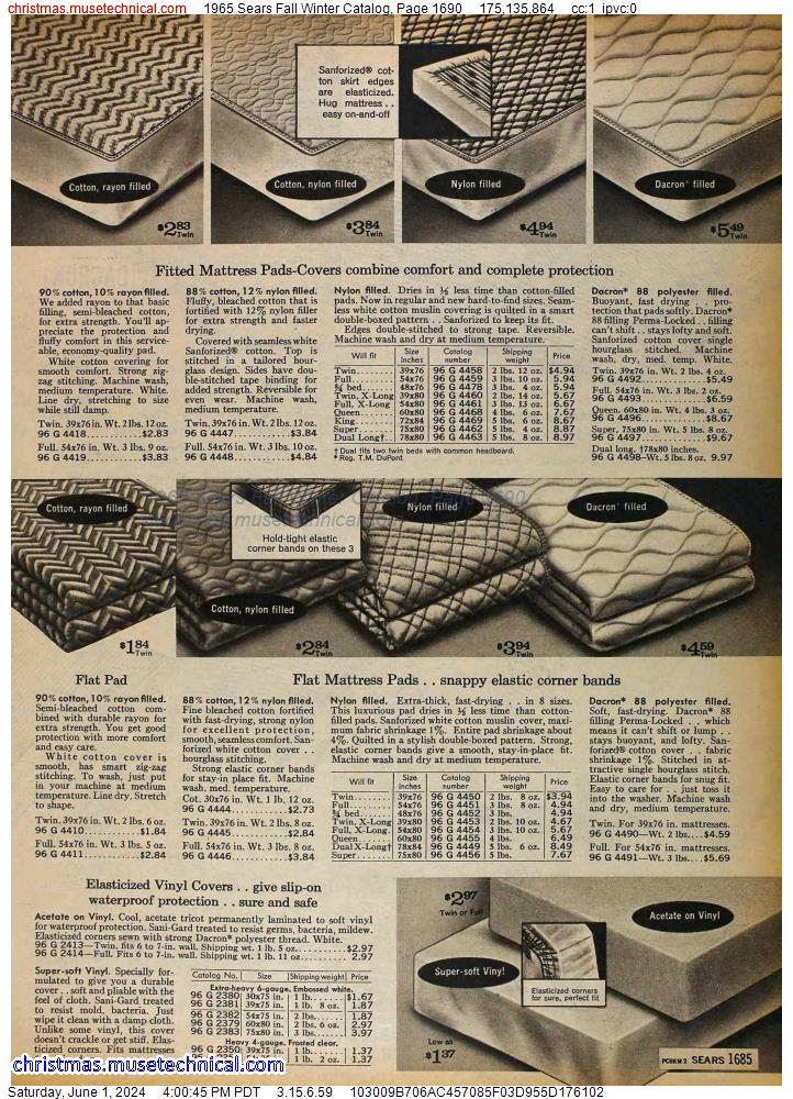 1965 Sears Fall Winter Catalog, Page 1690