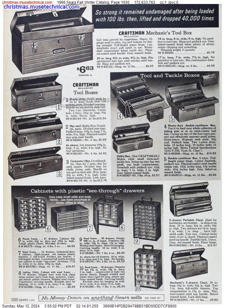 1966 Sears Fall Winter Catalog, Page 1030