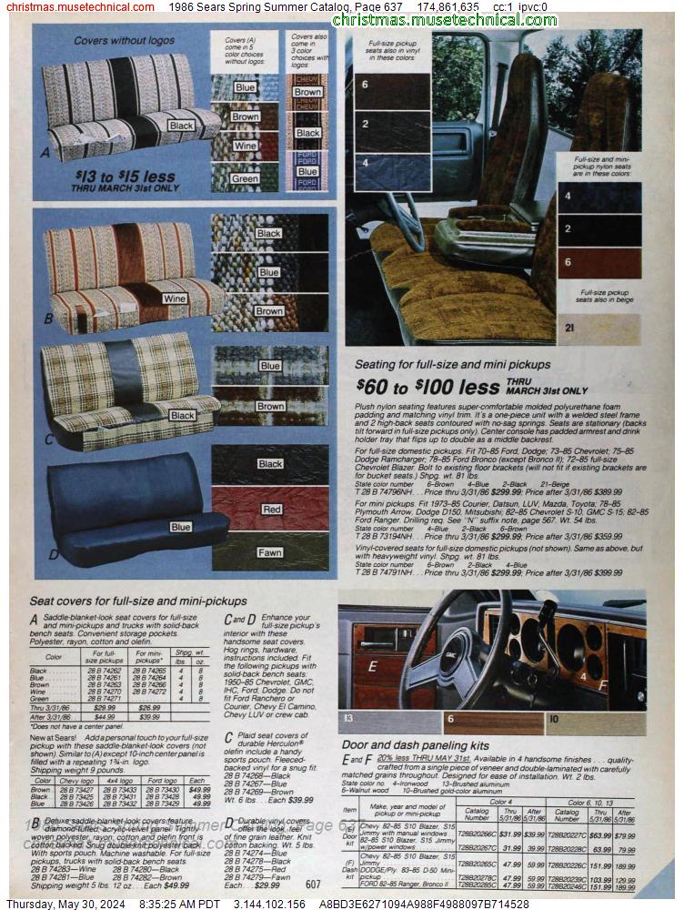 1986 Sears Spring Summer Catalog, Page 637