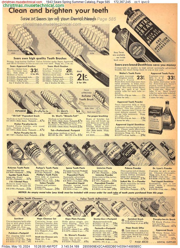 1943 Sears Spring Summer Catalog, Page 585
