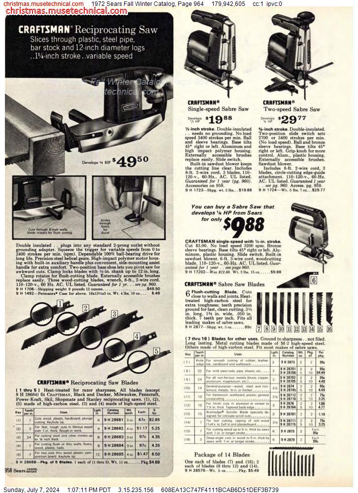 1972 Sears Fall Winter Catalog, Page 964