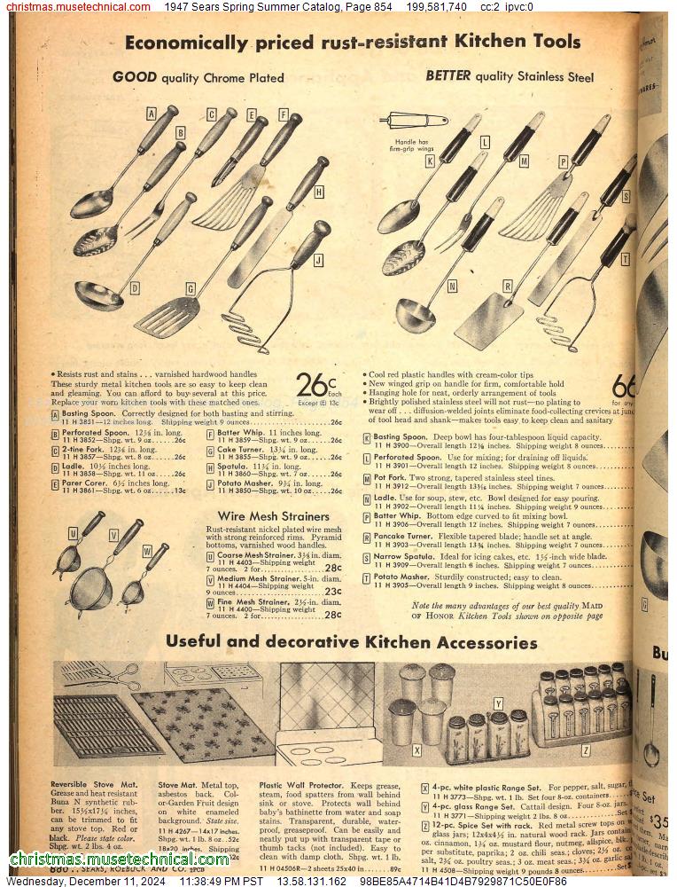 1947 Sears Spring Summer Catalog, Page 854