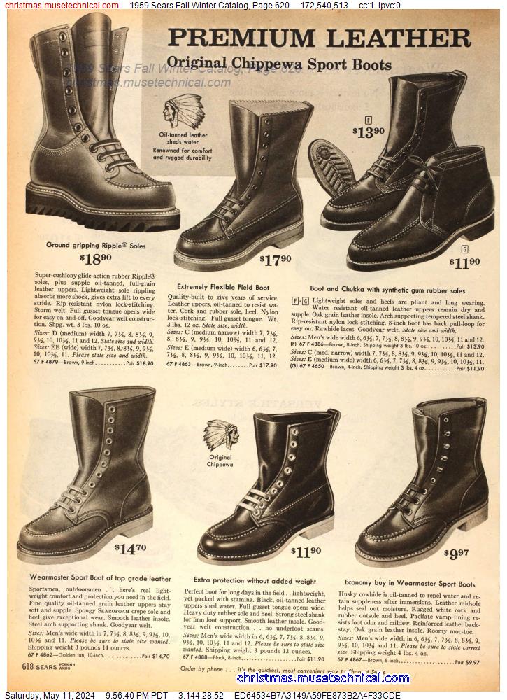 1959 Sears Fall Winter Catalog, Page 620