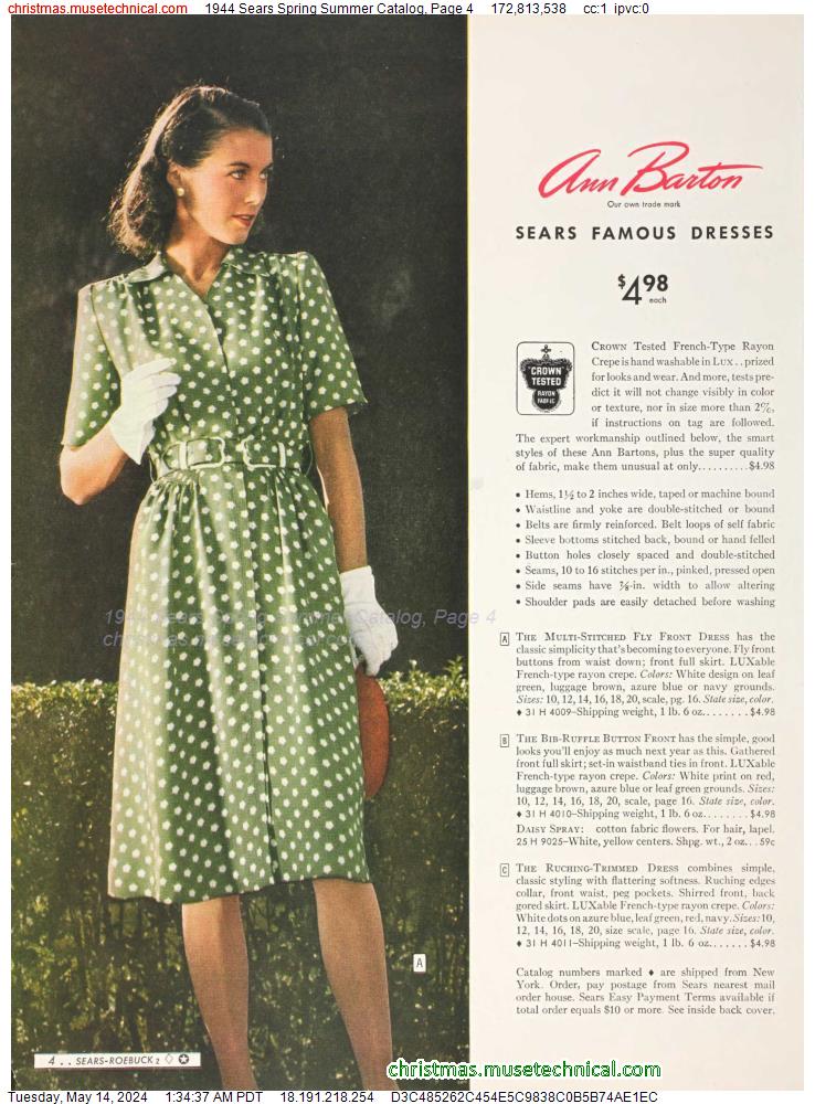 1944 Sears Spring Summer Catalog, Page 4