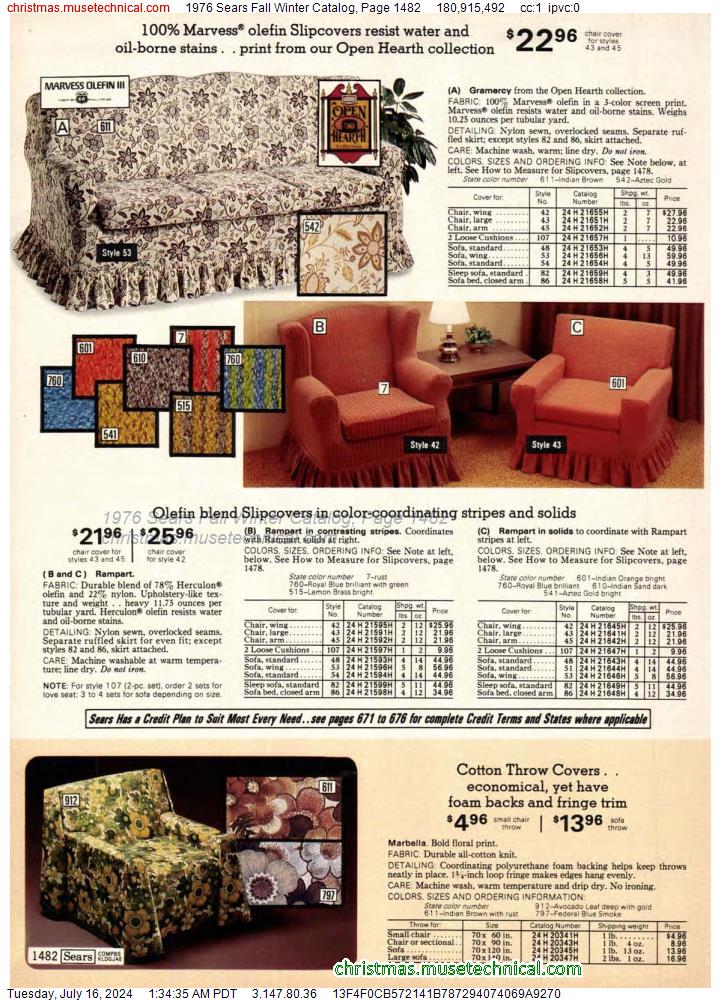 1976 Sears Fall Winter Catalog, Page 1482