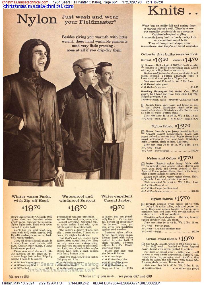 1961 Sears Fall Winter Catalog, Page 661
