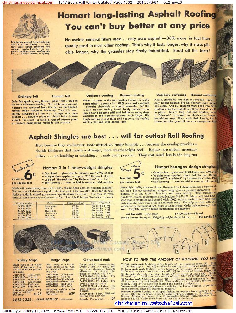 1947 Sears Fall Winter Catalog, Page 1202