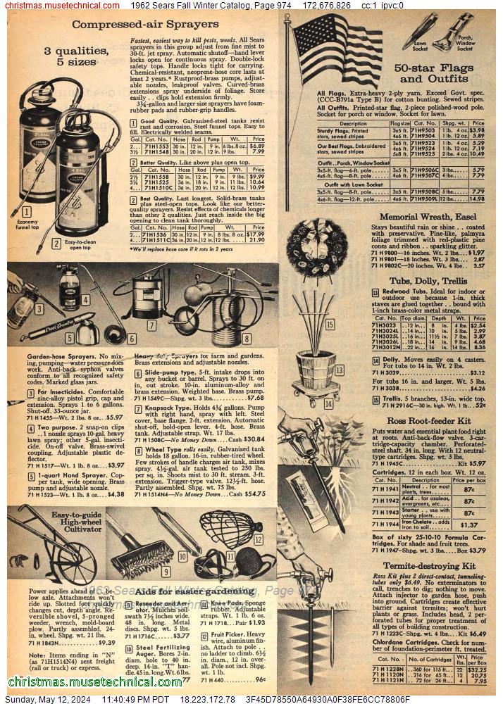 1962 Sears Fall Winter Catalog, Page 974