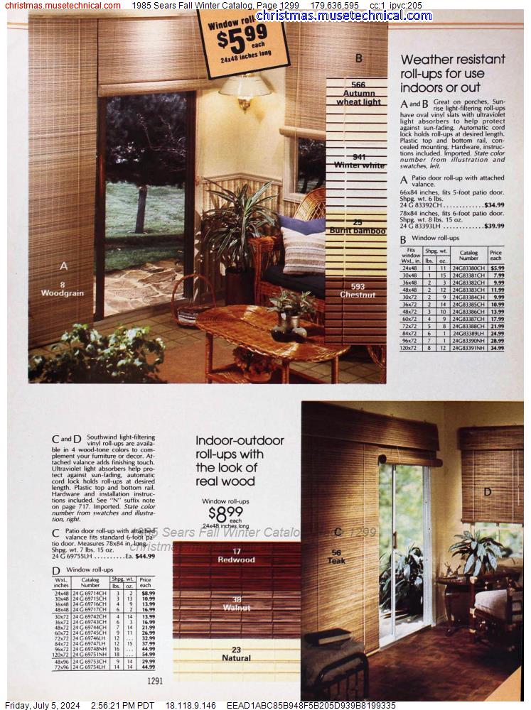 1985 Sears Fall Winter Catalog, Page 1299