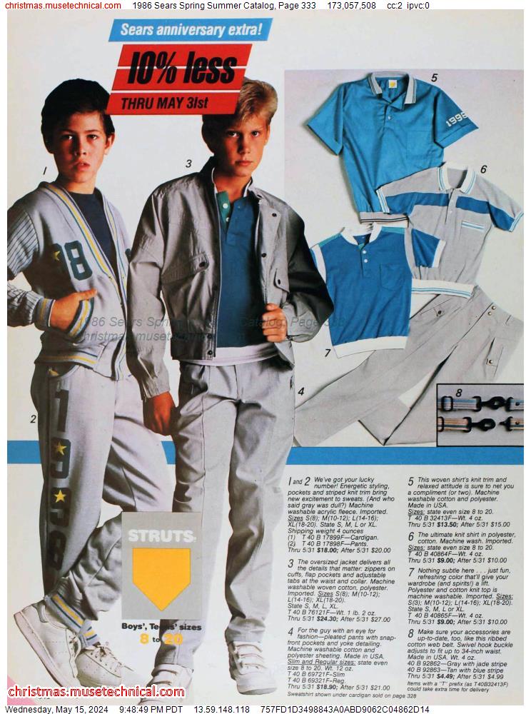 1986 Sears Spring Summer Catalog, Page 333