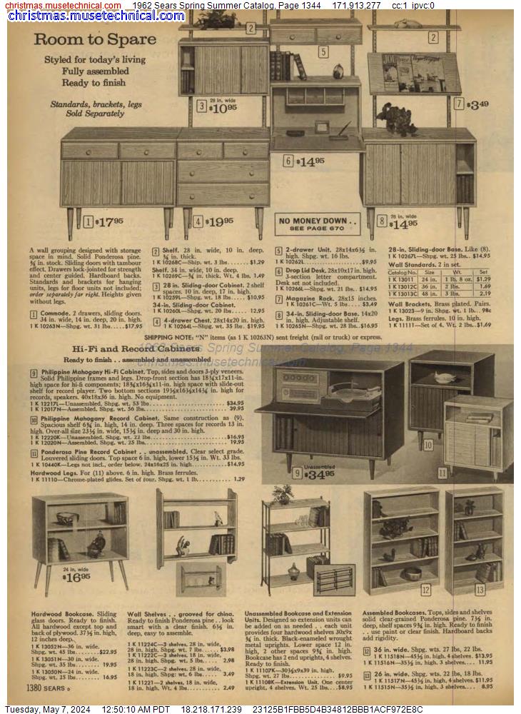 1962 Sears Spring Summer Catalog, Page 1344