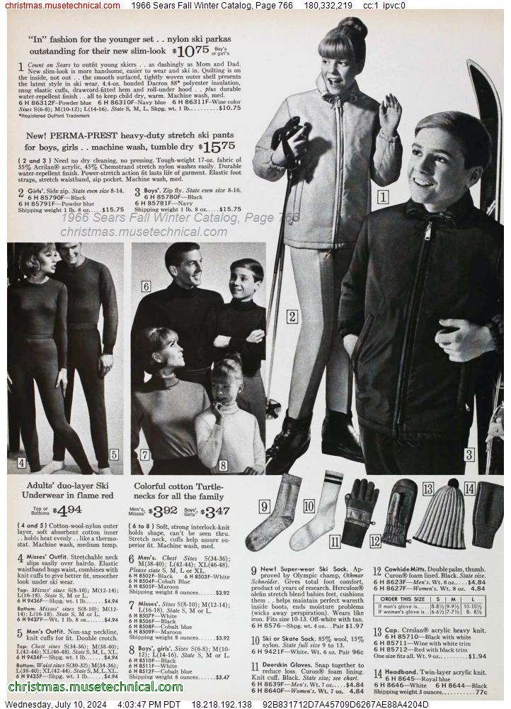 1966 Sears Fall Winter Catalog, Page 766