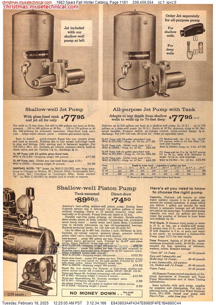 1963 Sears Fall Winter Catalog, Page 1181