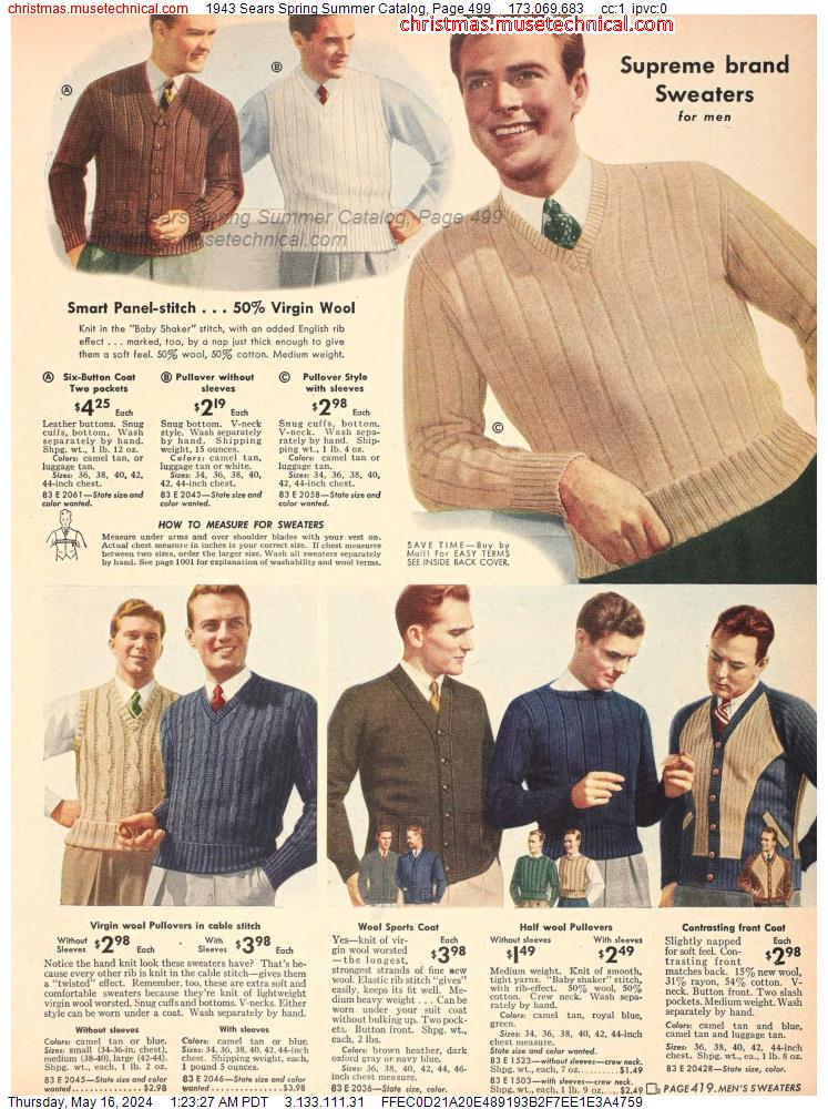 1943 Sears Spring Summer Catalog, Page 499