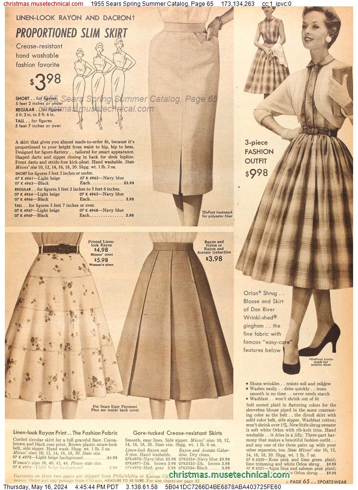 1955 Sears Spring Summer Catalog, Page 65