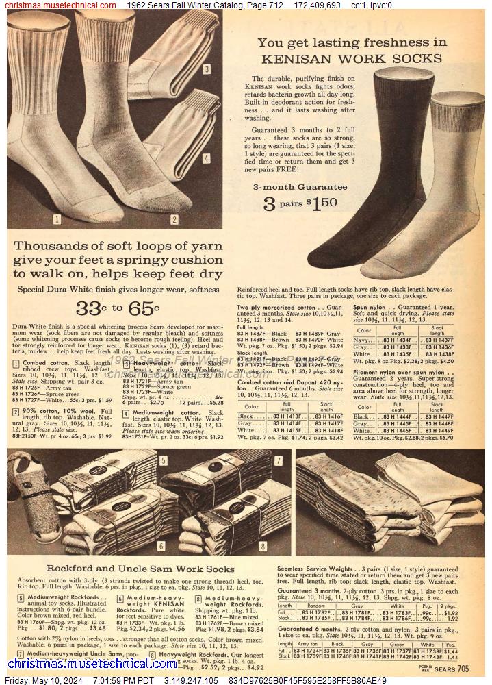 1962 Sears Fall Winter Catalog, Page 712