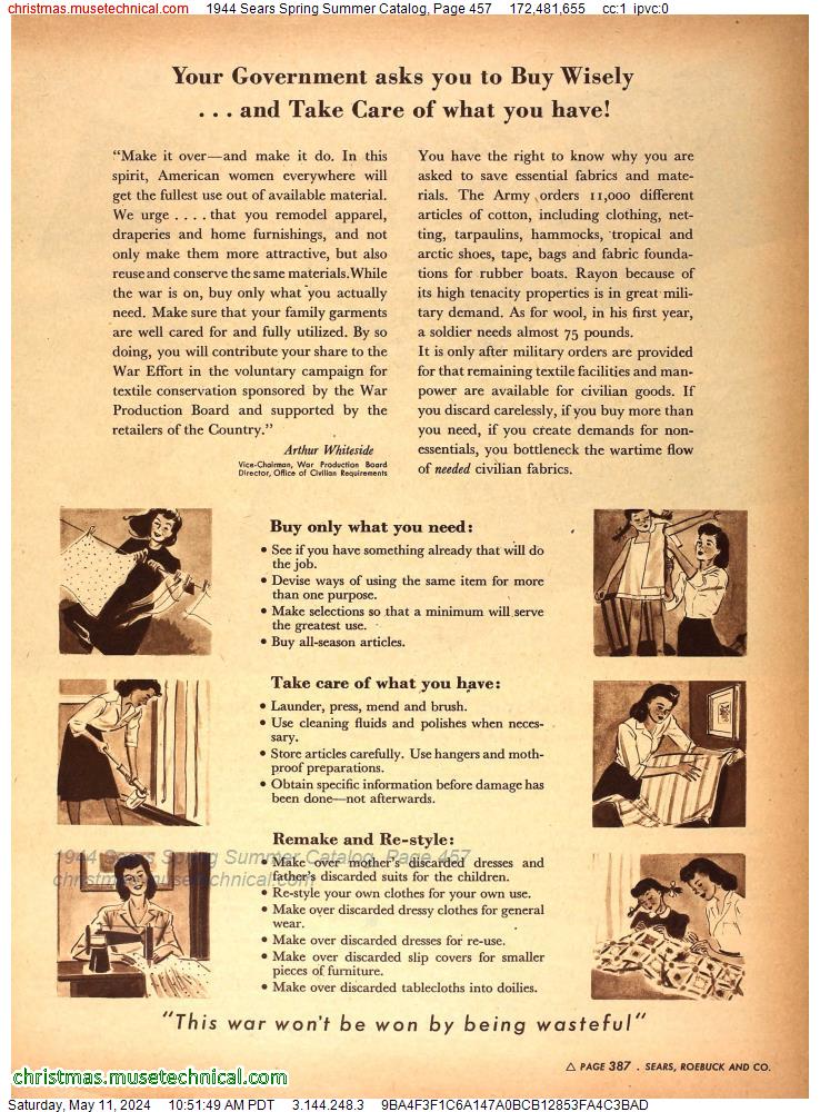 1944 Sears Spring Summer Catalog, Page 457