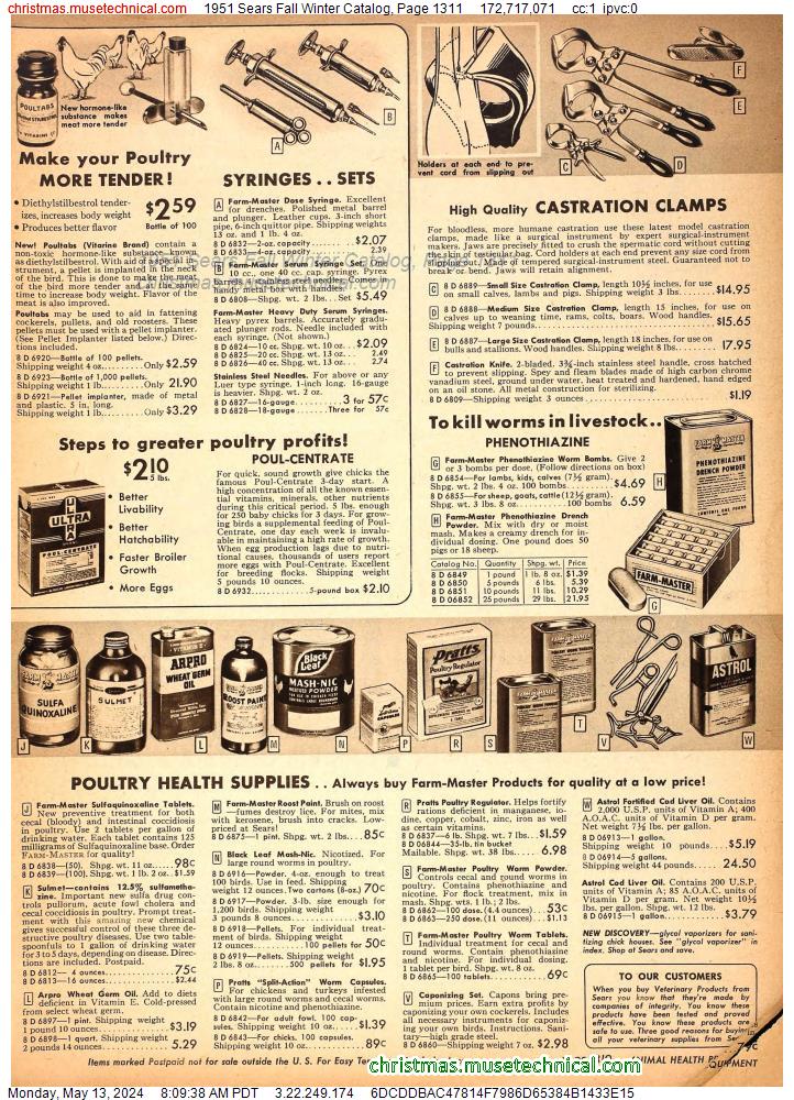 1951 Sears Fall Winter Catalog, Page 1311
