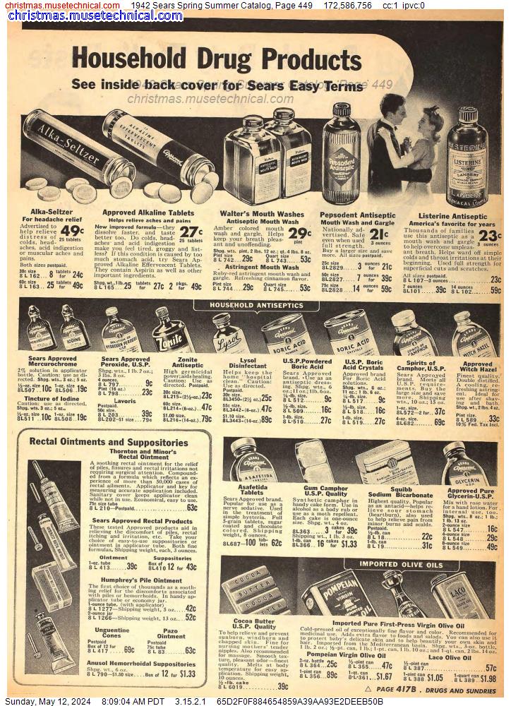 1942 Sears Spring Summer Catalog, Page 449