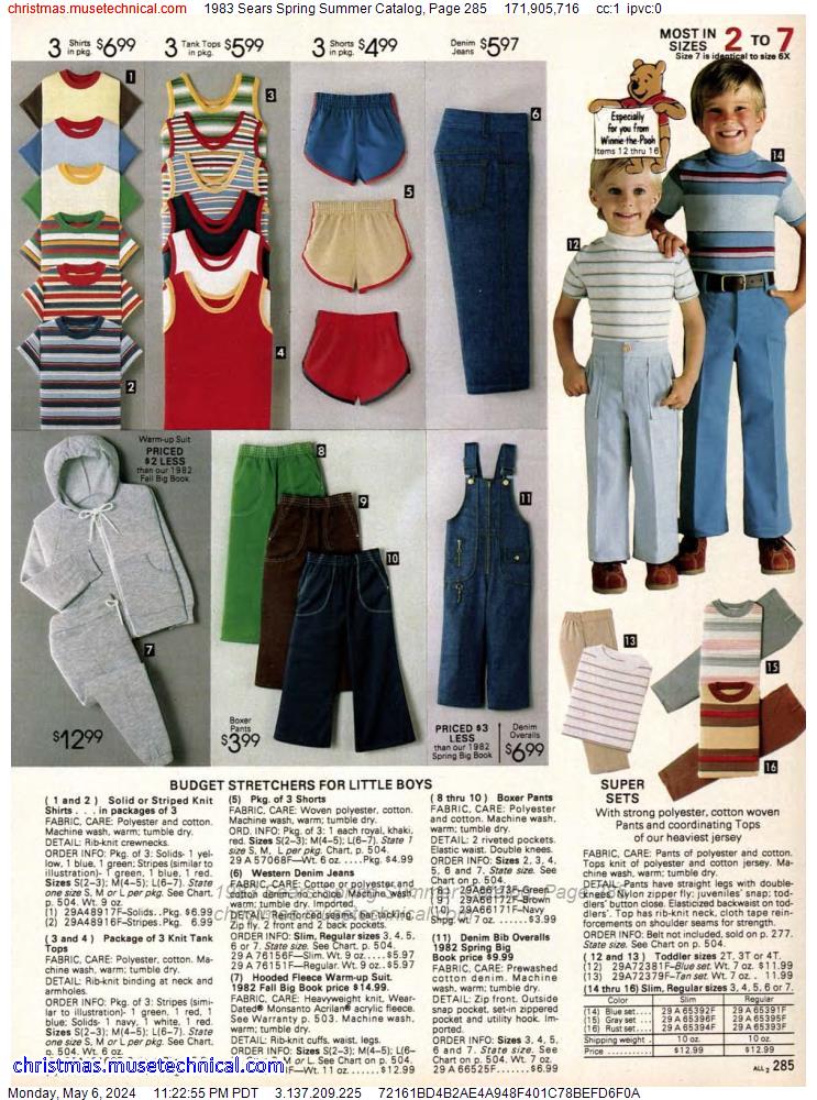 1983 Sears Spring Summer Catalog, Page 285