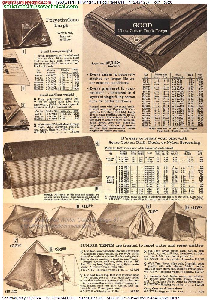1963 Sears Fall Winter Catalog, Page 811