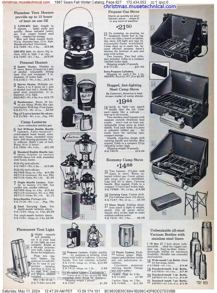 1967 Sears Fall Winter Catalog, Page 827