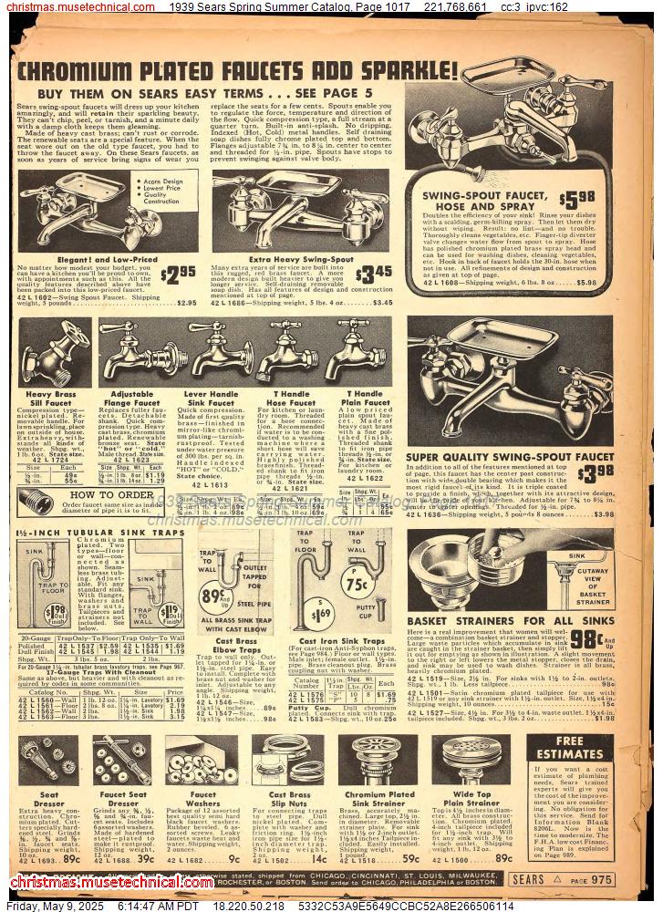 1939 Sears Spring Summer Catalog, Page 1017