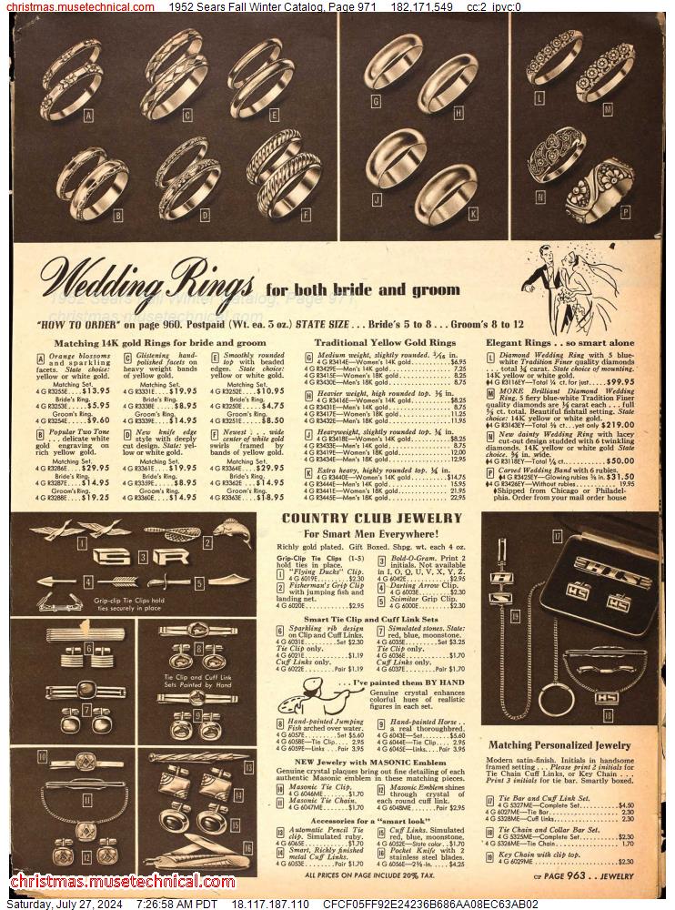 1952 Sears Fall Winter Catalog, Page 971