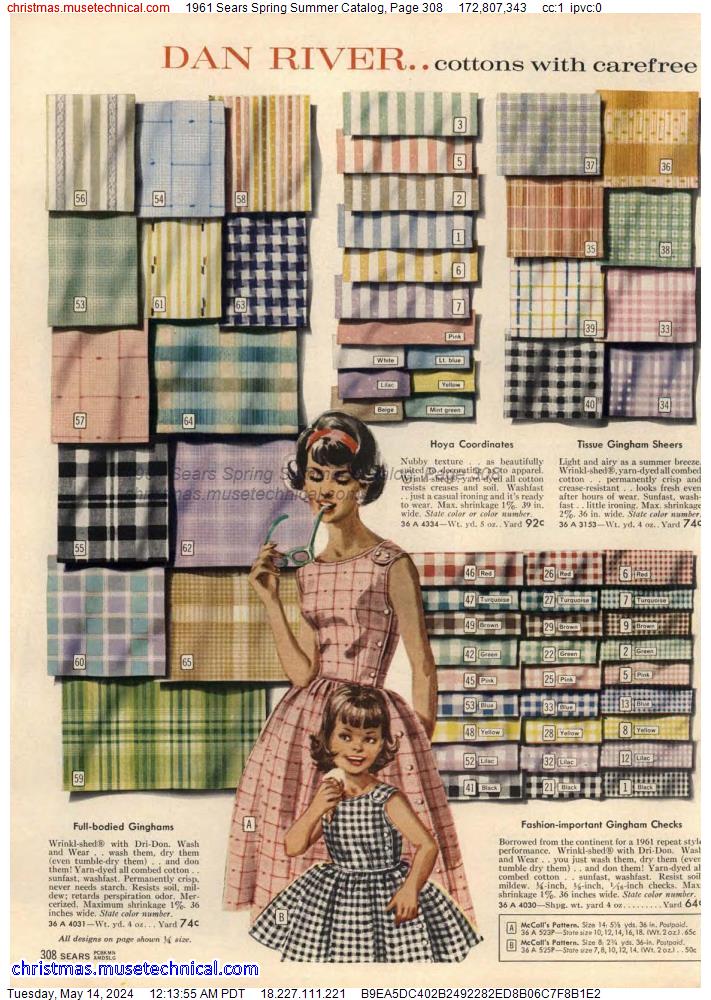1961 Sears Spring Summer Catalog, Page 308