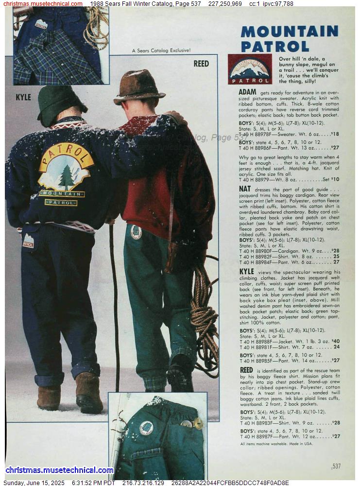 1988 Sears Fall Winter Catalog, Page 537