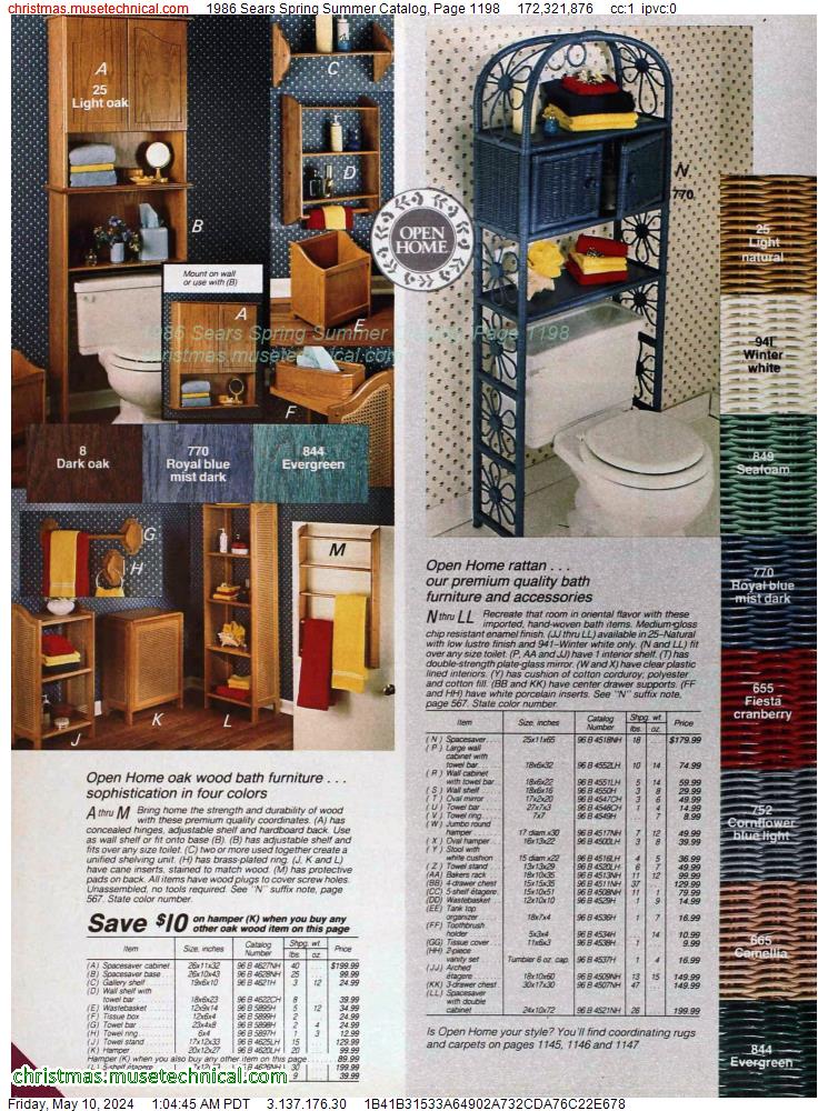 1986 Sears Spring Summer Catalog, Page 1198
