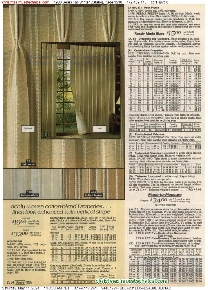 1980 Sears Fall Winter Catalog, Page 1510