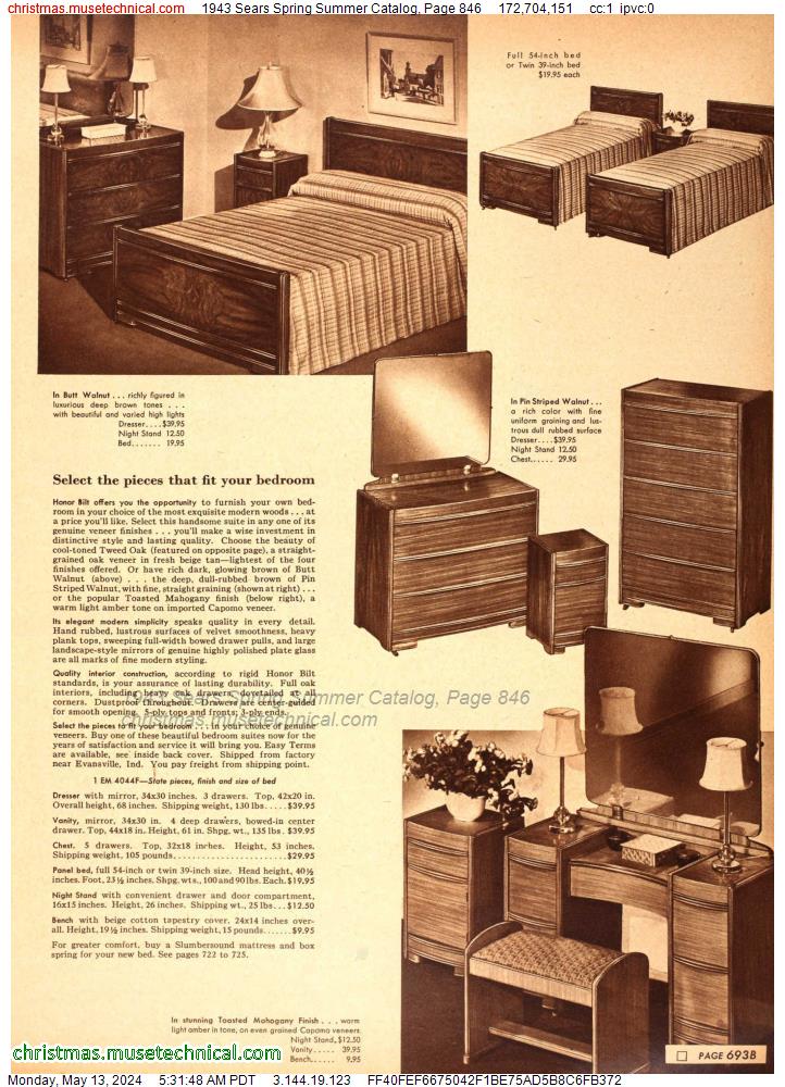 1943 Sears Spring Summer Catalog, Page 846