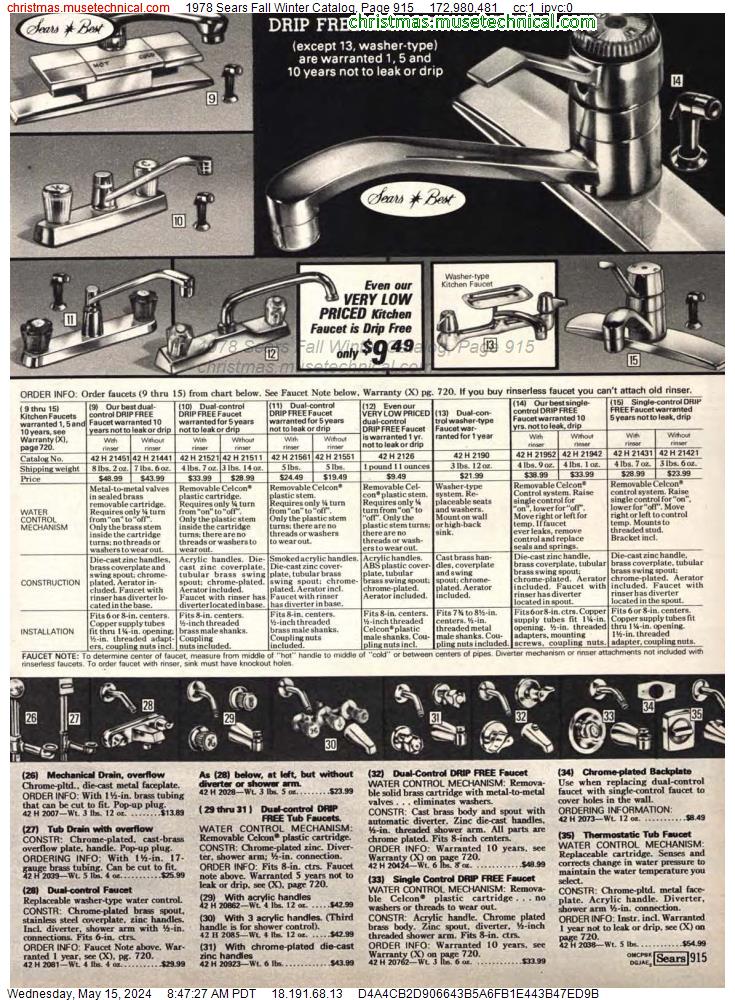 1978 Sears Fall Winter Catalog, Page 915