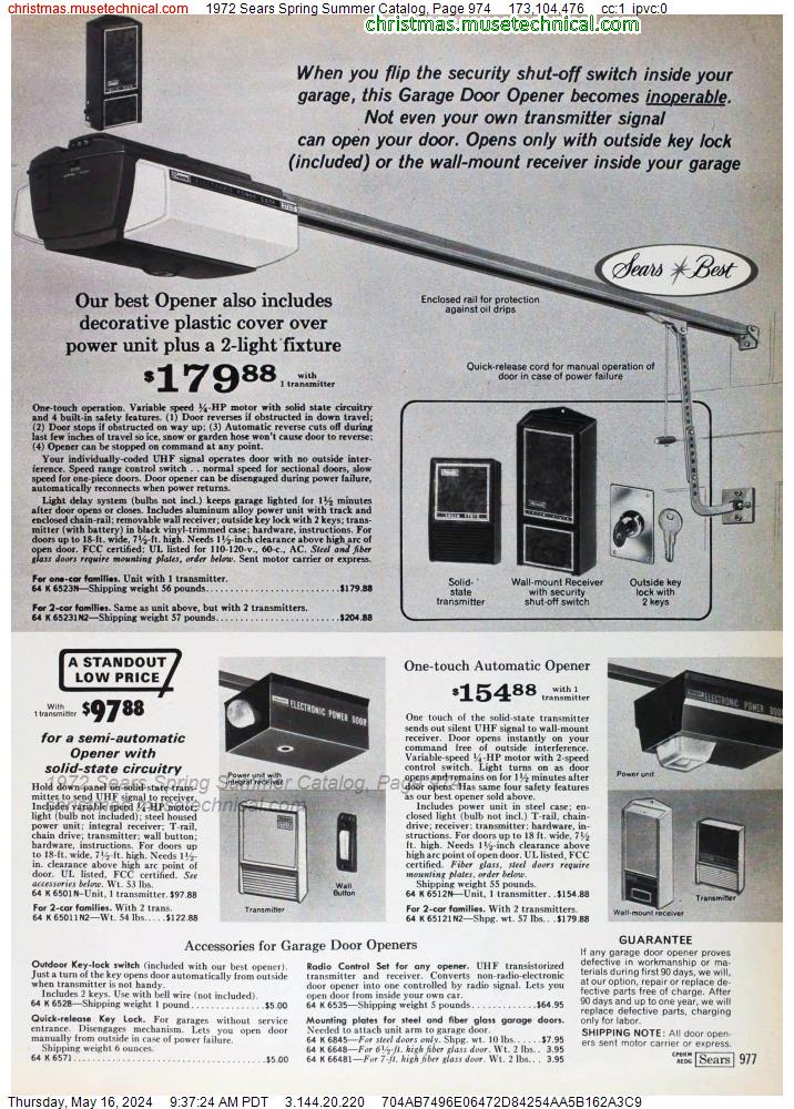 1972 Sears Spring Summer Catalog, Page 974
