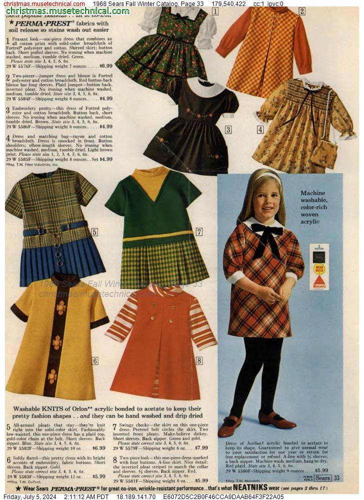 1968 Sears Fall Winter Catalog, Page 33