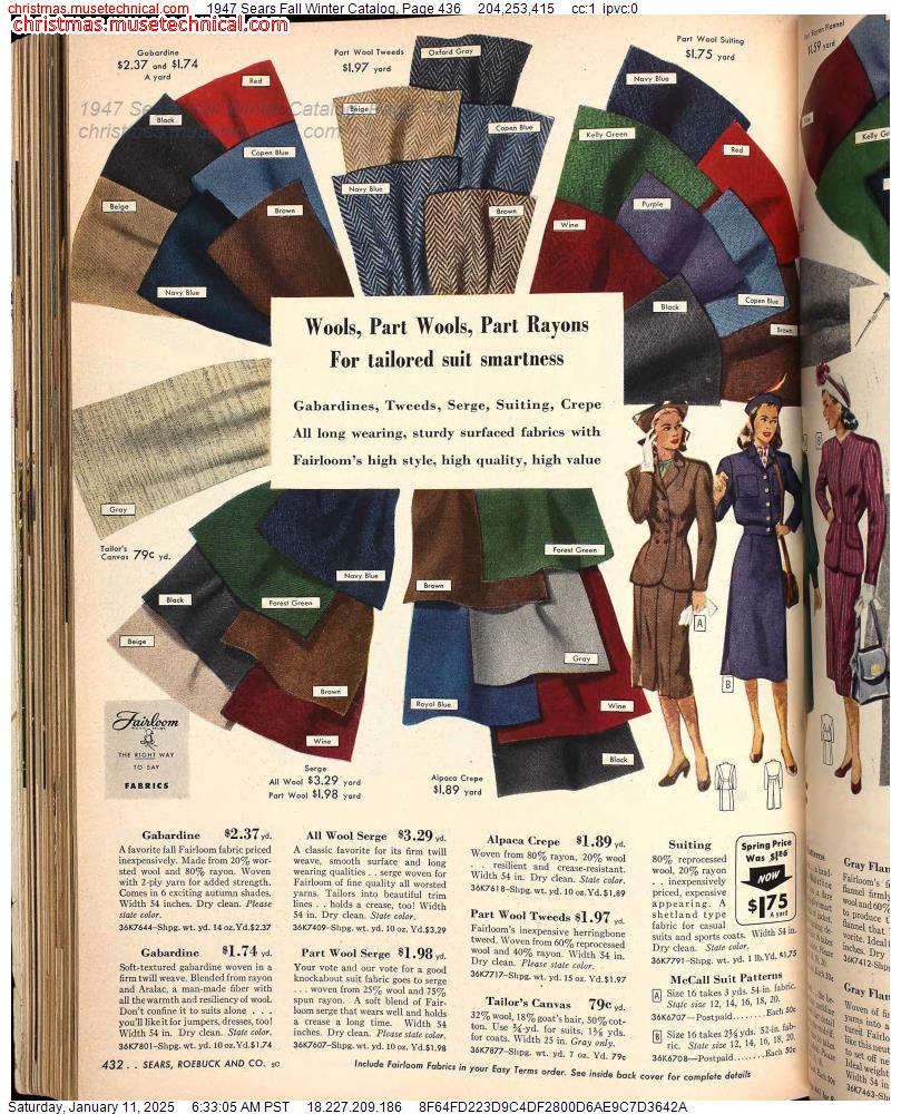 1947 Sears Fall Winter Catalog, Page 436